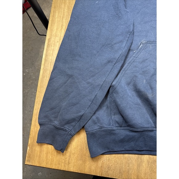 Carhartt K288 Long Sleeve Hoodie Mens L Navy Blue Distressed Workwear Grunge - Picture 14 of 16